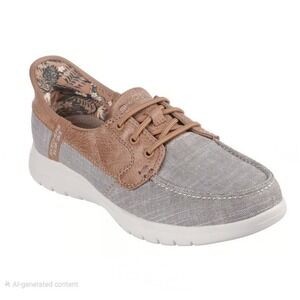 Skechers Slip-ins: On-the-GO Flex Coastal Sky Boat Shoe Women's Taupe Grey Sz 11